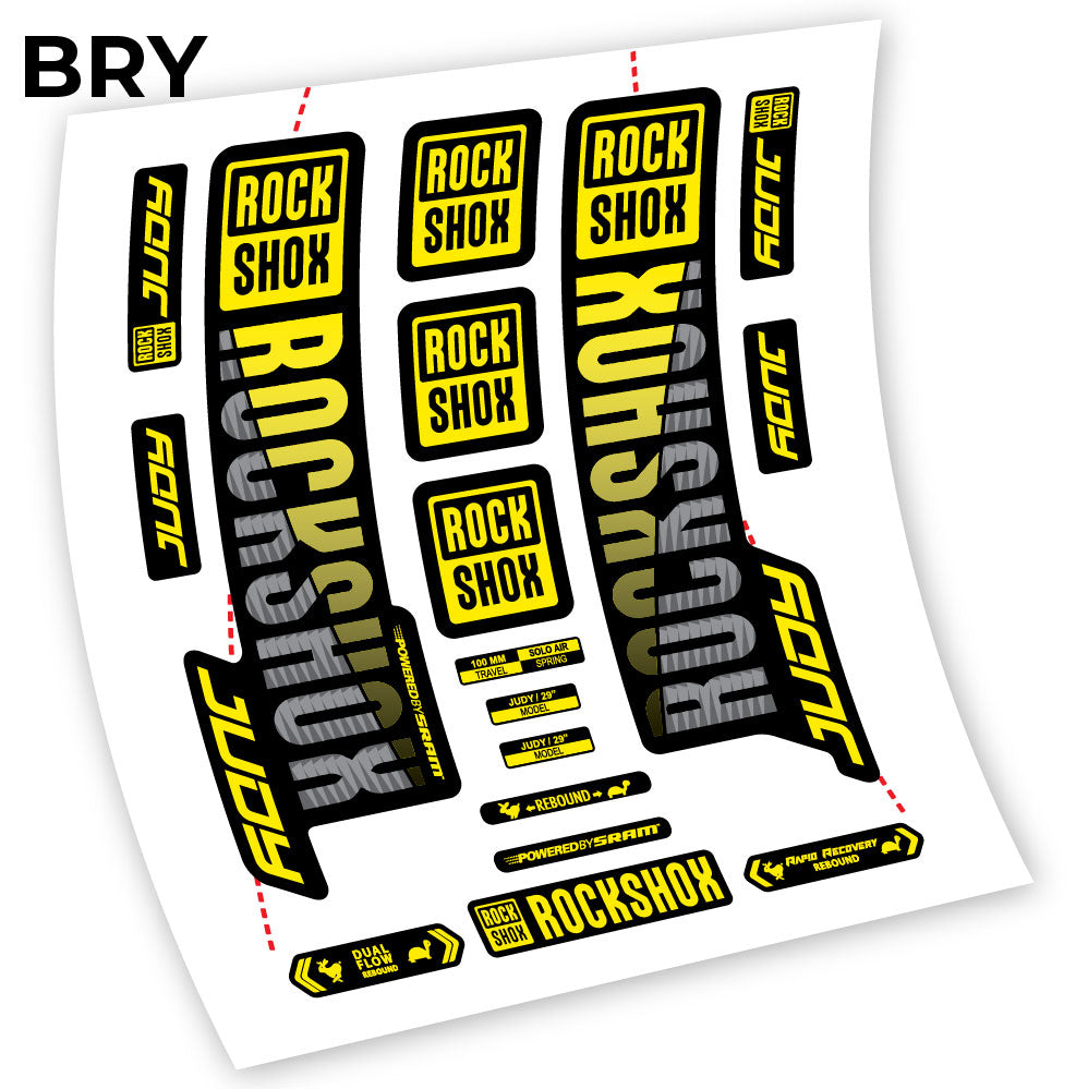 Stickers Rock Shox Judy 2018 y 2019 compatibles Autocollants fourche VTT 29"