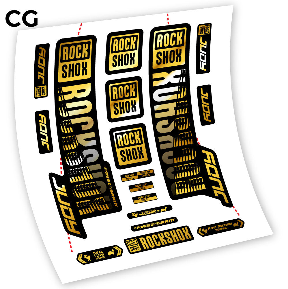 Stickers Rock Shox Judy 2018 y 2019 compatibles Autocollants fourche VTT 29"