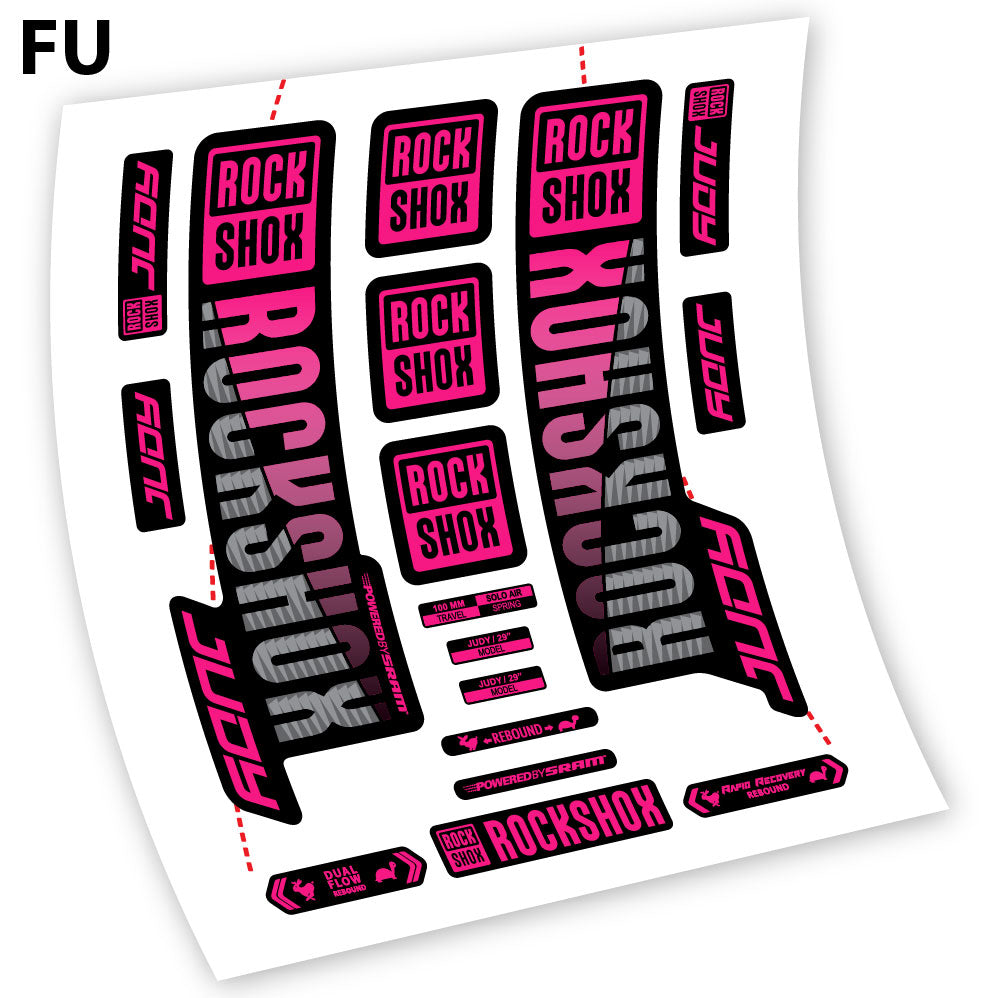 Stickers Rock Shox Judy 2018 y 2019 compatibles Autocollants fourche VTT 29"