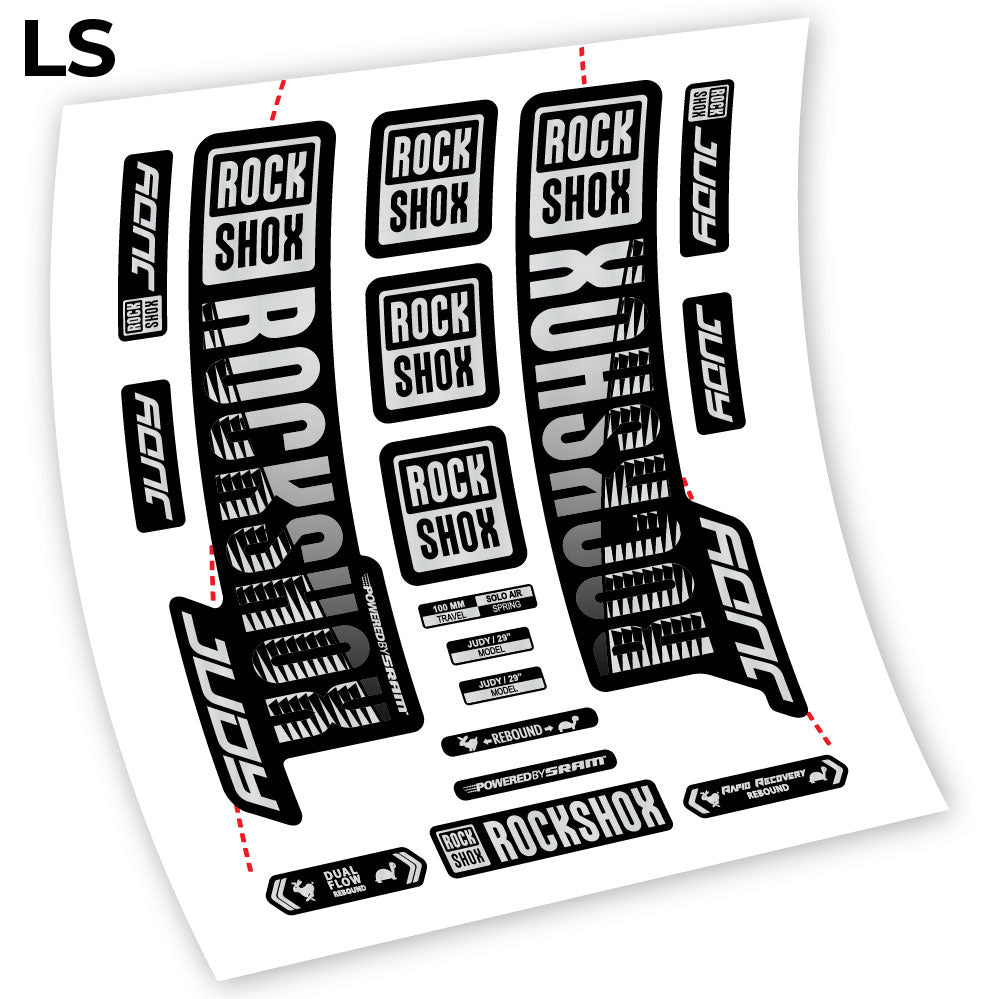 Stickers Rock Shox Judy 2018 y 2019 compatibles Autocollants fourche VTT 29"