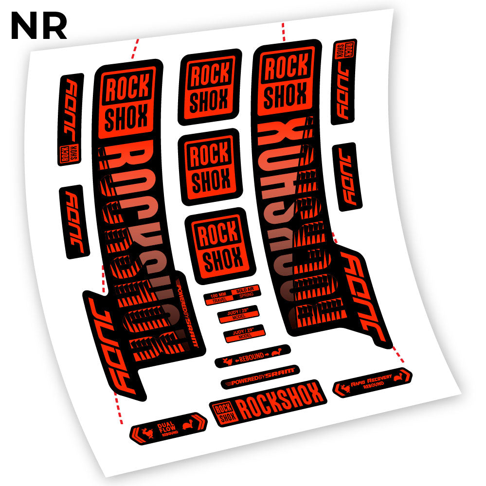 Stickers Rock Shox Judy 2018 y 2019 compatibles Autocollants fourche VTT 29"