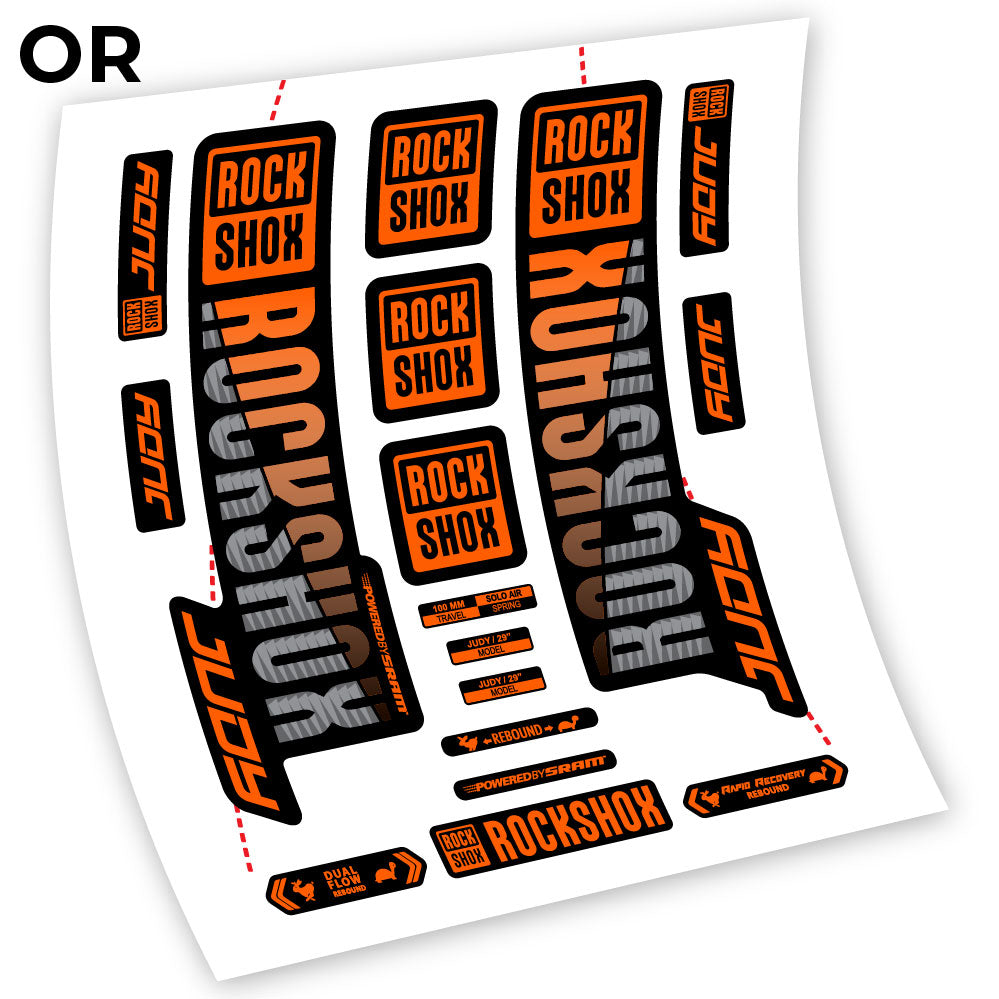 Stickers Rock Shox Judy 2018 y 2019 compatibles Autocollants fourche VTT 29"