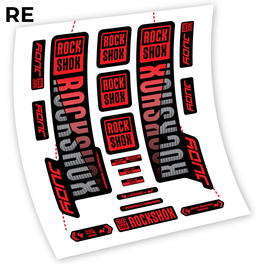 Stickers Rock Shox Judy 2018 y 2019 compatibles Autocollants fourche VTT 29"