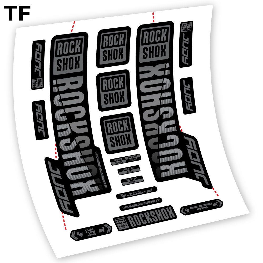 Stickers Rock Shox Judy 2018 y 2019 compatibles Autocollants fourche VTT 29"