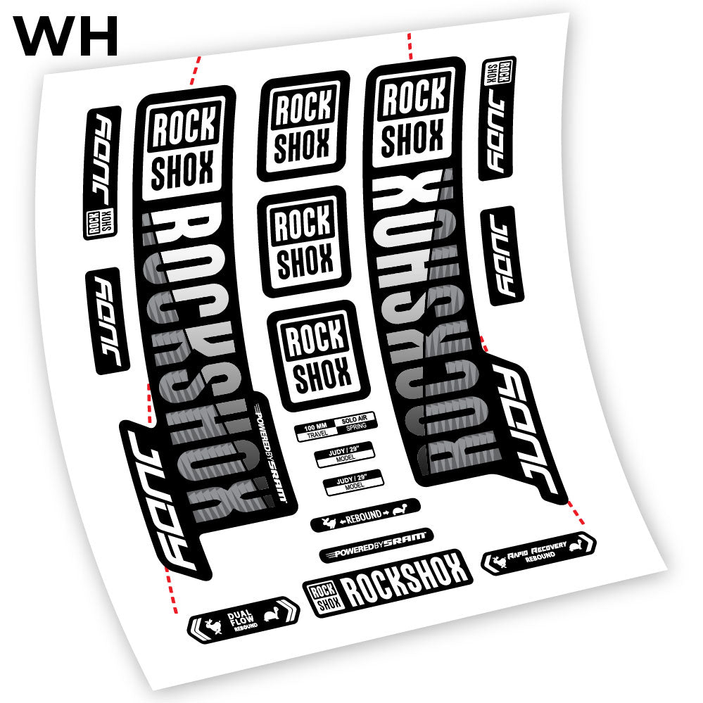 Stickers Rock Shox Judy 2018 y 2019 compatibles Autocollants fourche VTT 29"