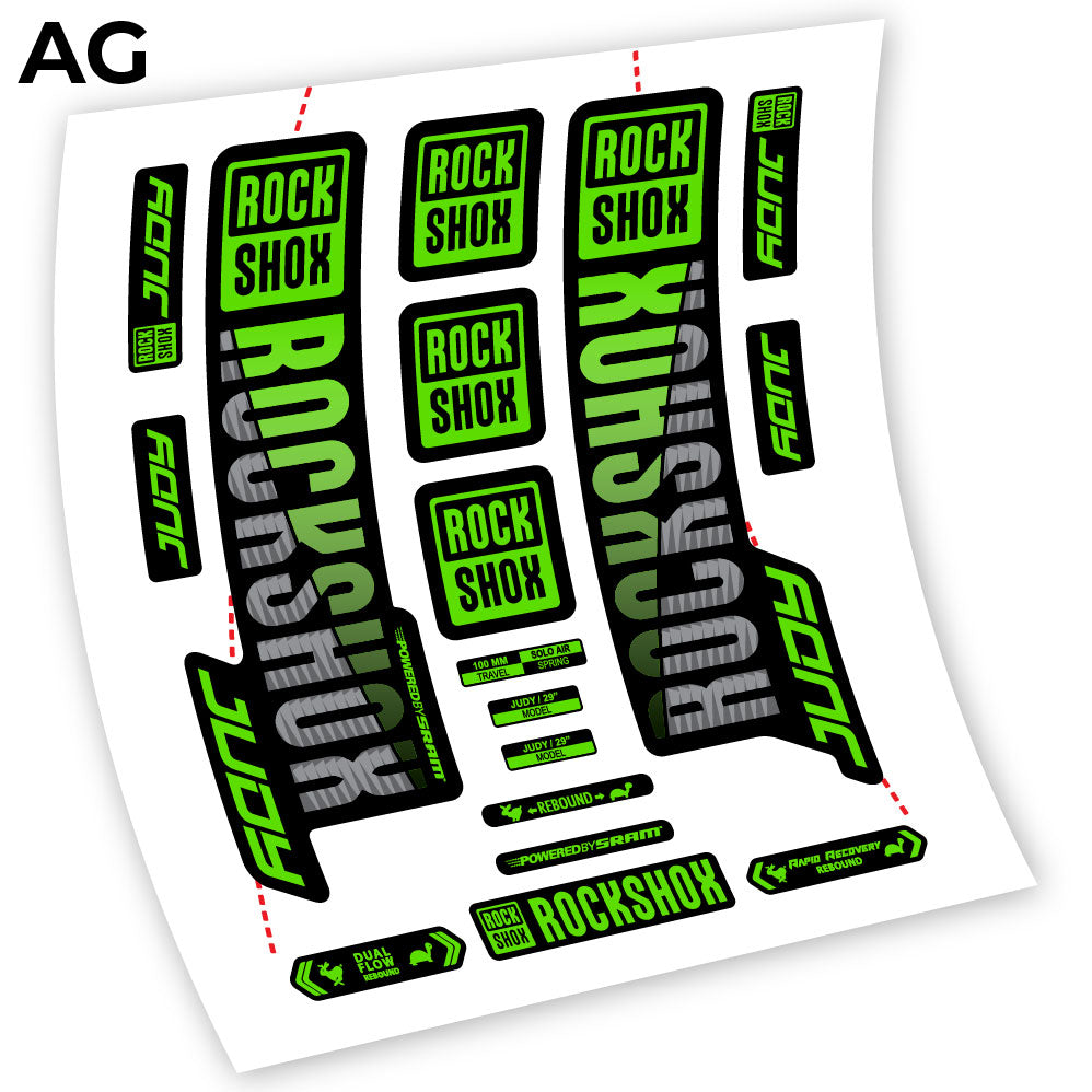 Stickers Rock Shox Judy 2018 y 2019 compatibles Autocollants fourche VTT 29"
