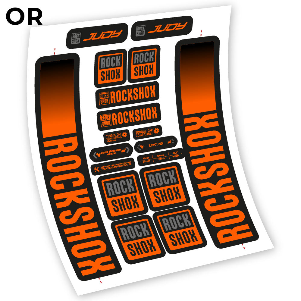 Stickers Rock Shox Judy 2021 compatibles Autocollants fourche VTT 29"