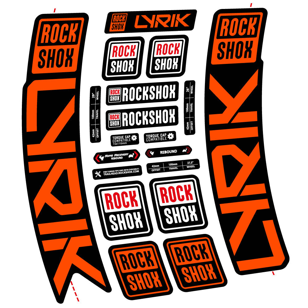 Stickers Rock Shox Lyrik 2023 compatibles Autocollants fourche VTT