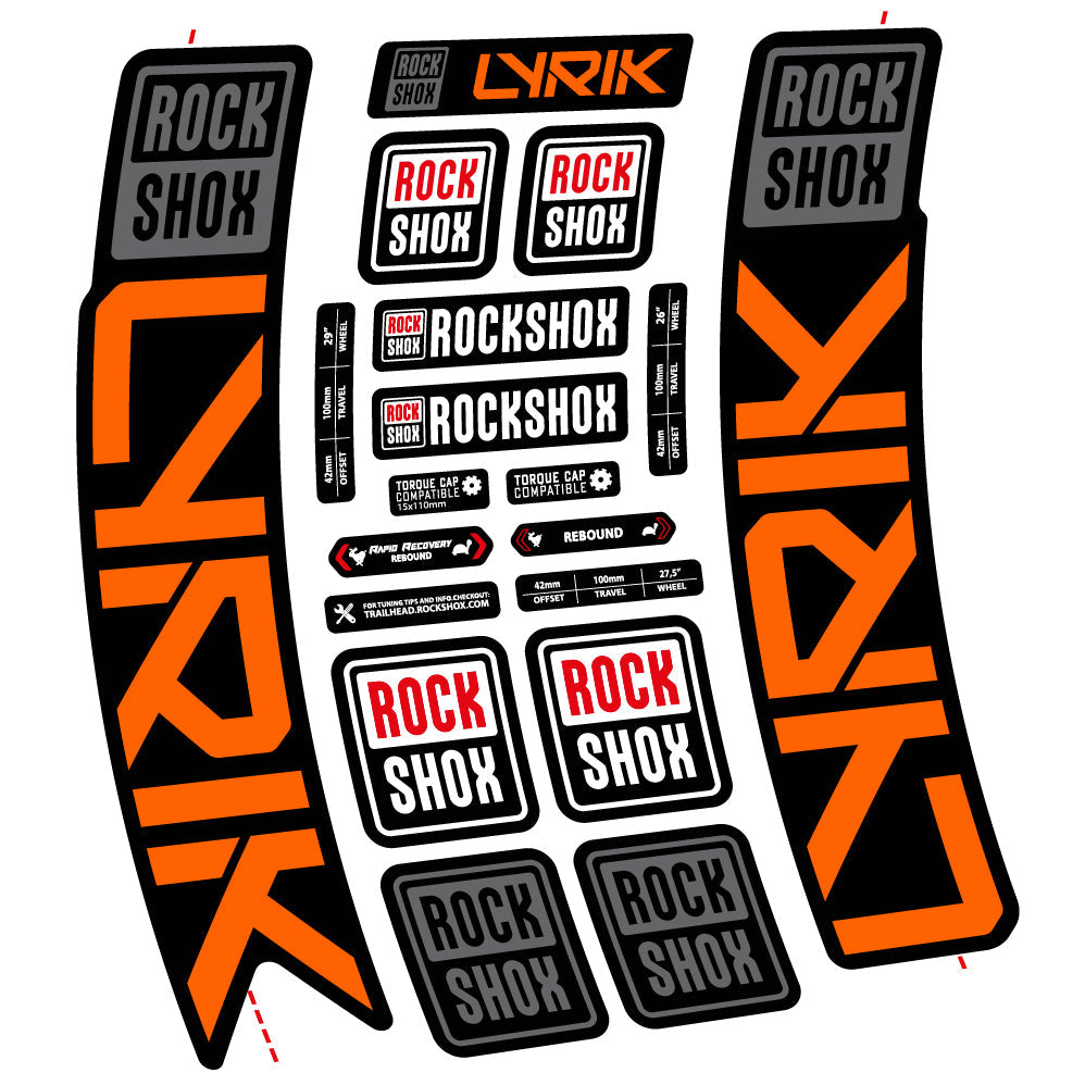 Stickers Rock Shox Lyrik 2023 compatibles Autocollants fourche VTT