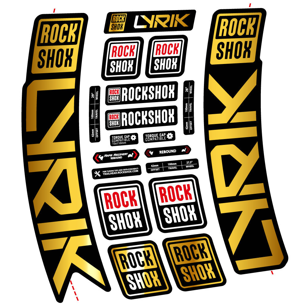 Stickers Rock Shox Lyrik 2023 compatibles Autocollants fourche VTT
