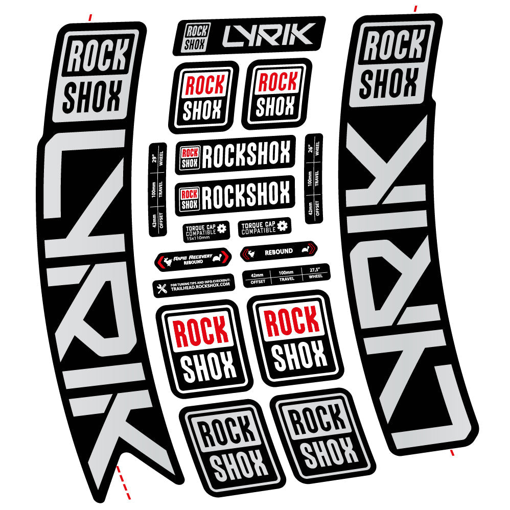 Stickers Rock Shox Lyrik 2023 compatibles Autocollants fourche VTT