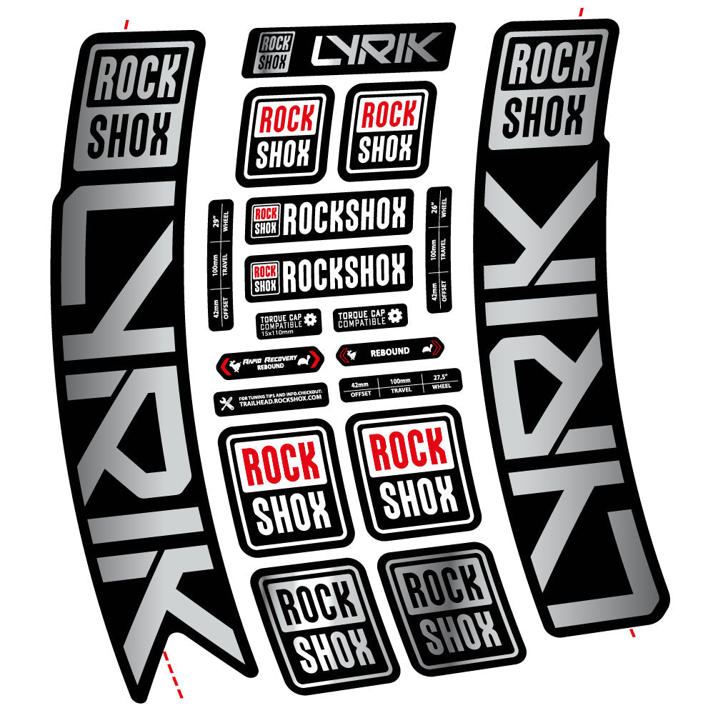 Stickers Rock Shox Lyrik 2023 compatibles Autocollants fourche VTT