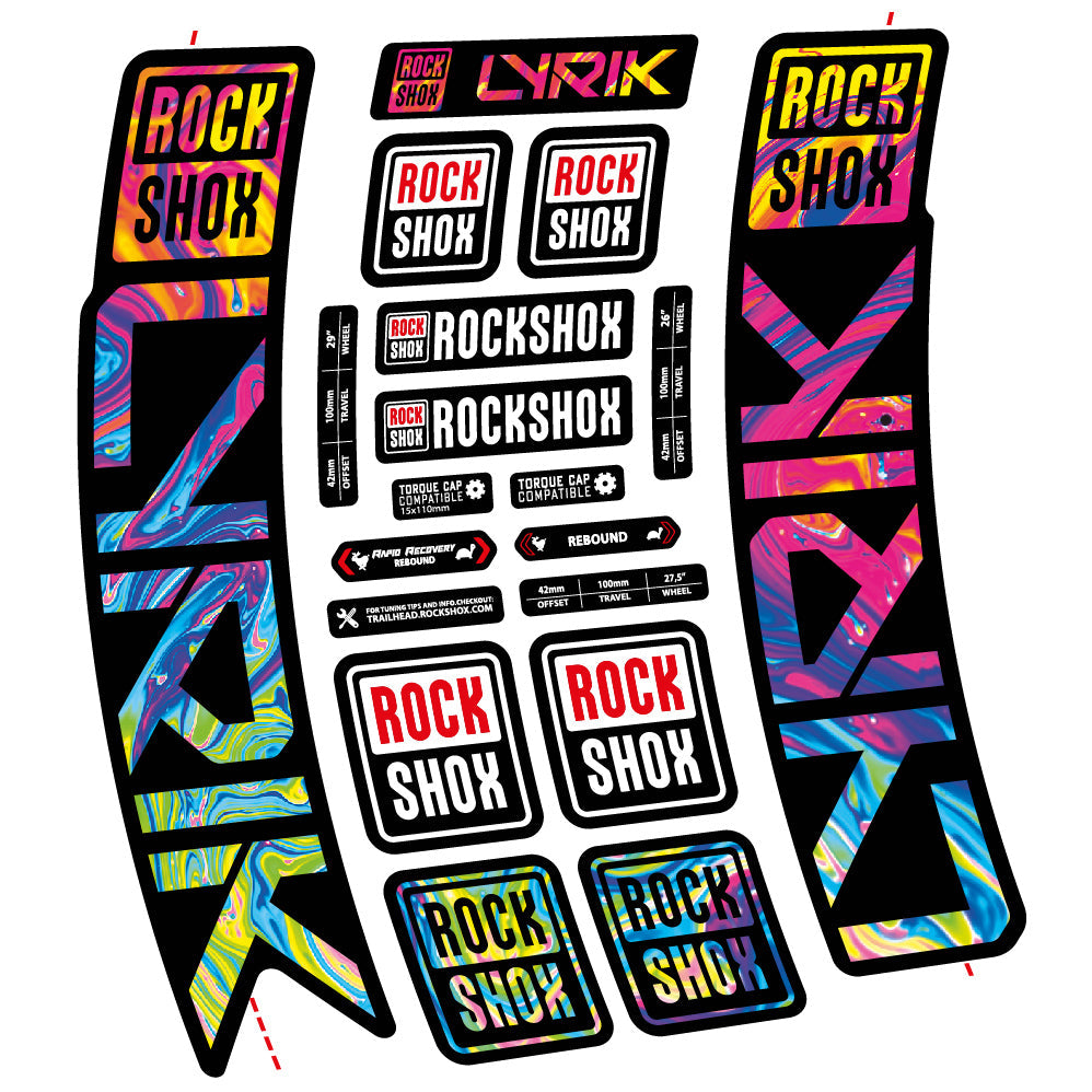 Stickers Rock Shox Lyrik 2023 compatibles Autocollants fourche VTT