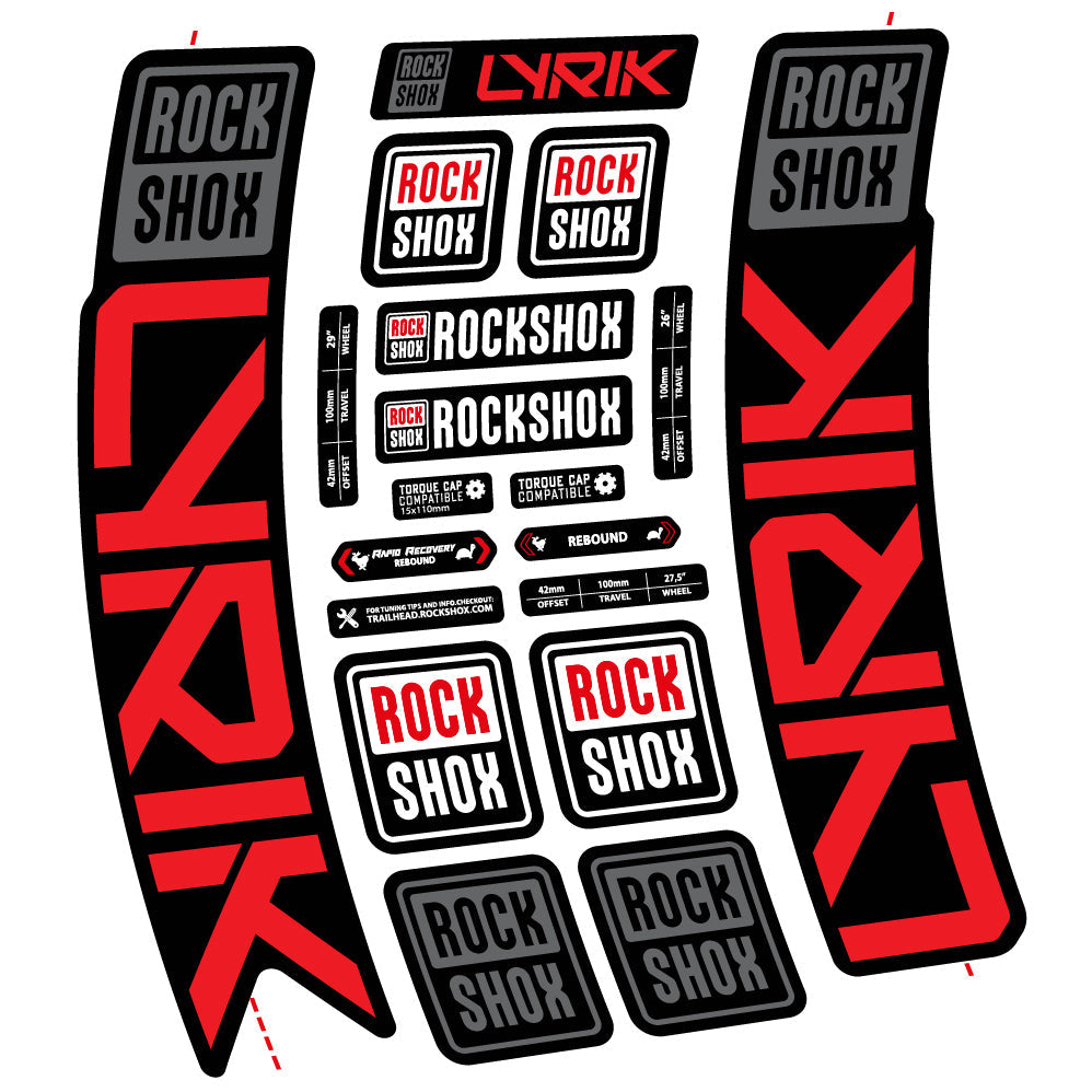 Stickers Rock Shox Lyrik 2023 compatibles Autocollants fourche VTT