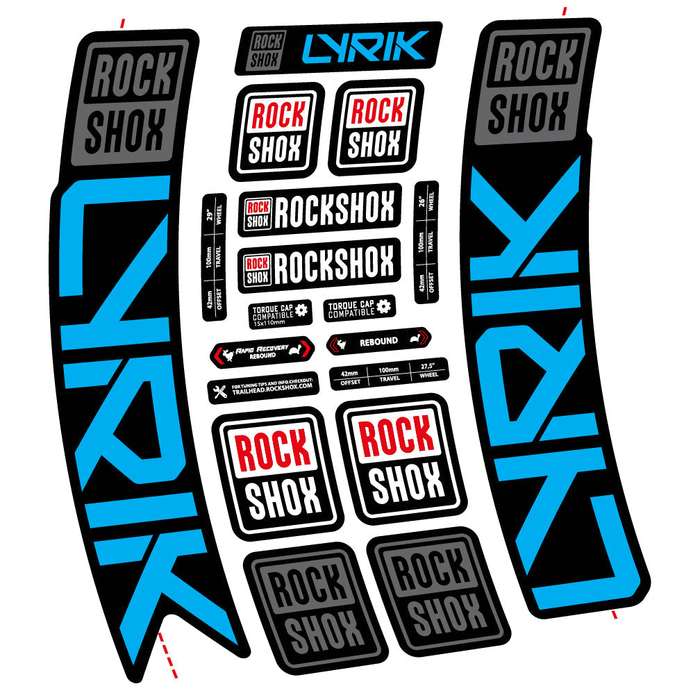 Stickers Rock Shox Lyrik 2023 compatibles Autocollants fourche VTT