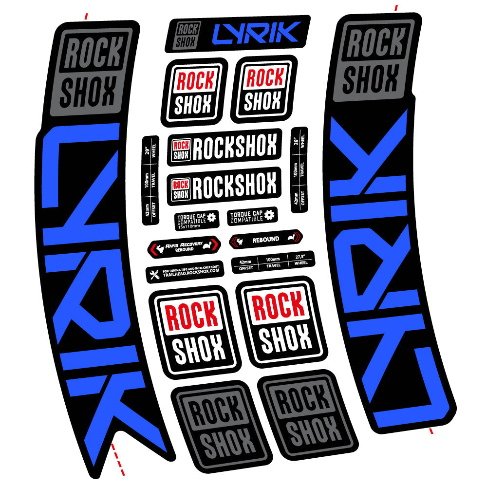 Stickers Rock Shox Lyrik 2023 compatibles Autocollants fourche VTT