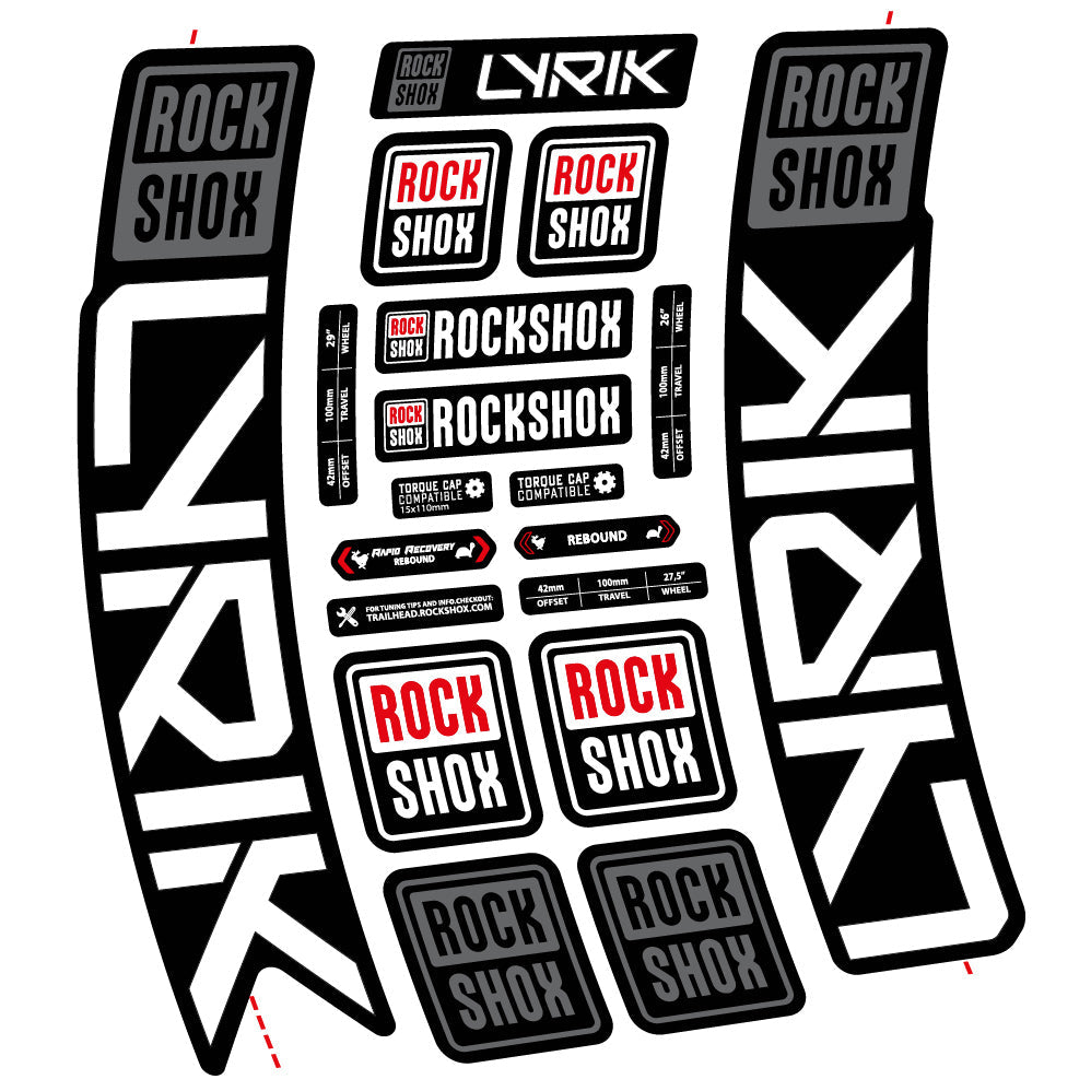 Stickers Rock Shox Lyrik 2023 compatibles Autocollants fourche VTT