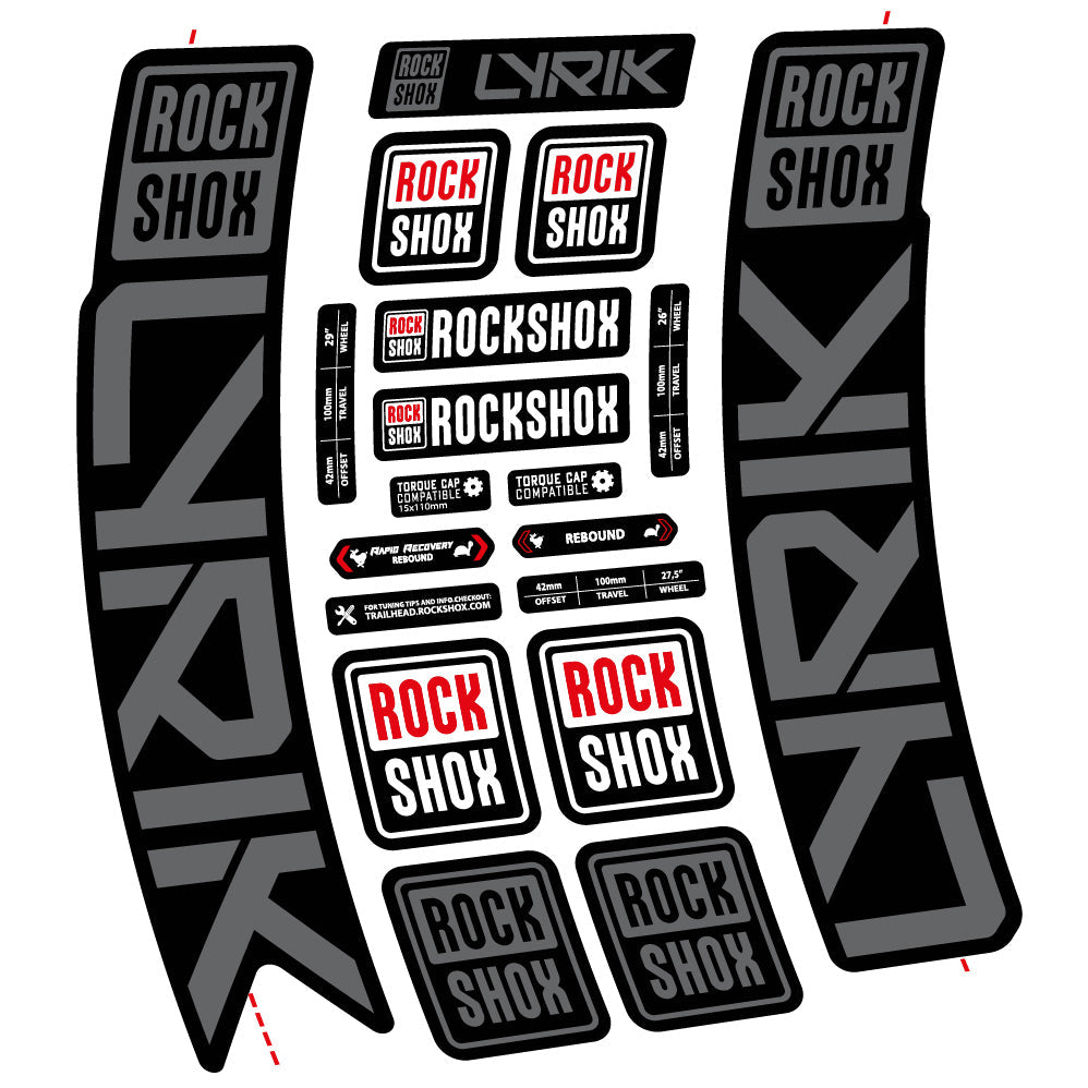 Stickers Rock Shox Lyrik 2023 compatibles Autocollants fourche VTT