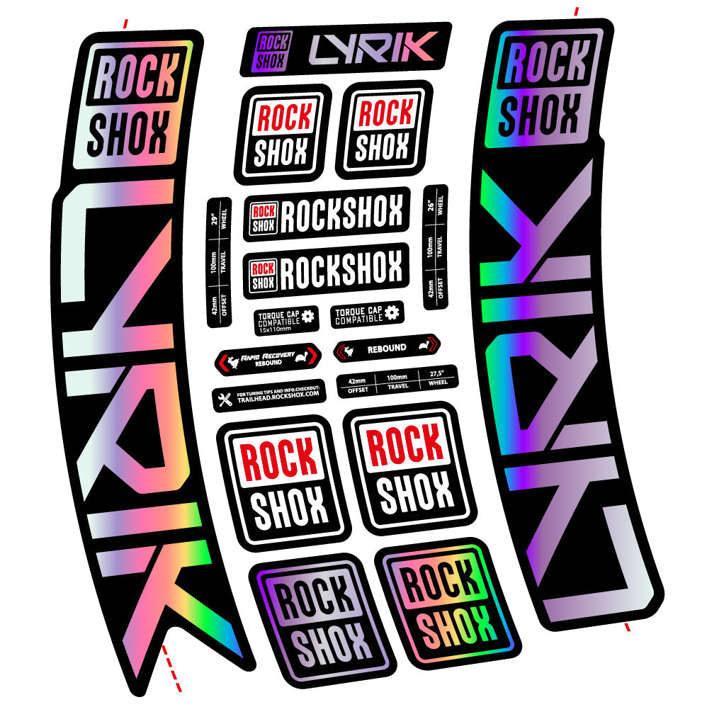 Stickers Rock Shox Lyrik 2023 compatibles Autocollants fourche VTT