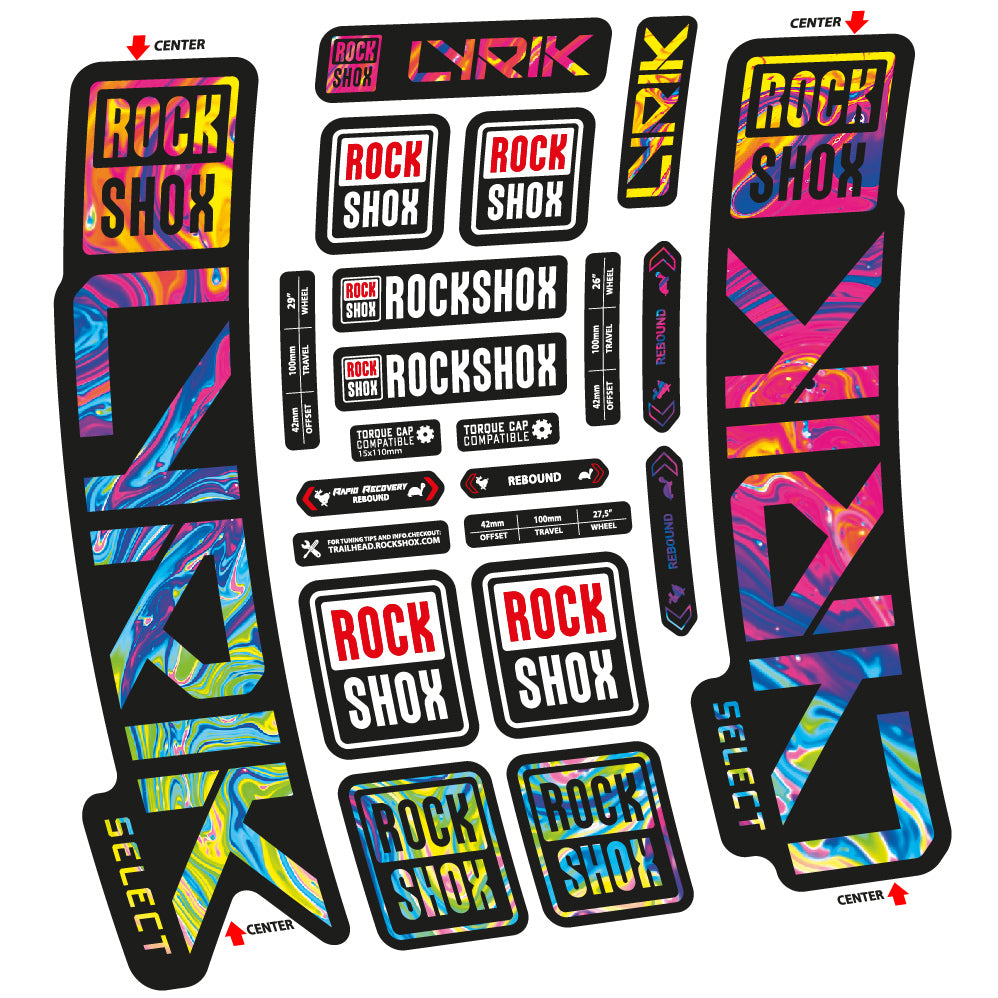 Stickers Rock Shox Lyrik Select 2023 compatibles Autocollants fourche VTT