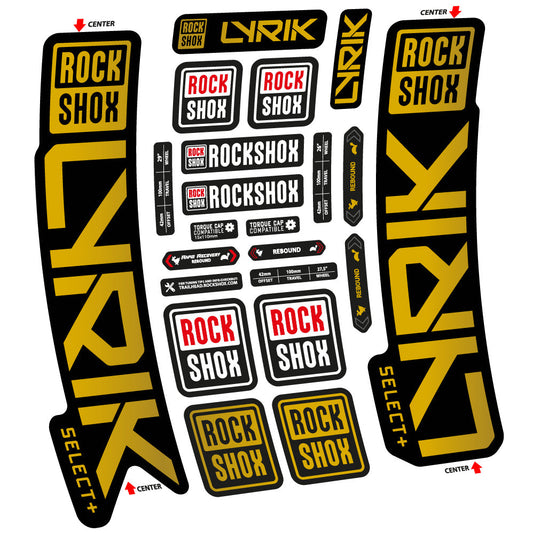 Stickers Rock Shox Lyrik Select Plus 2023 compatibles Autocollants fourche VTT