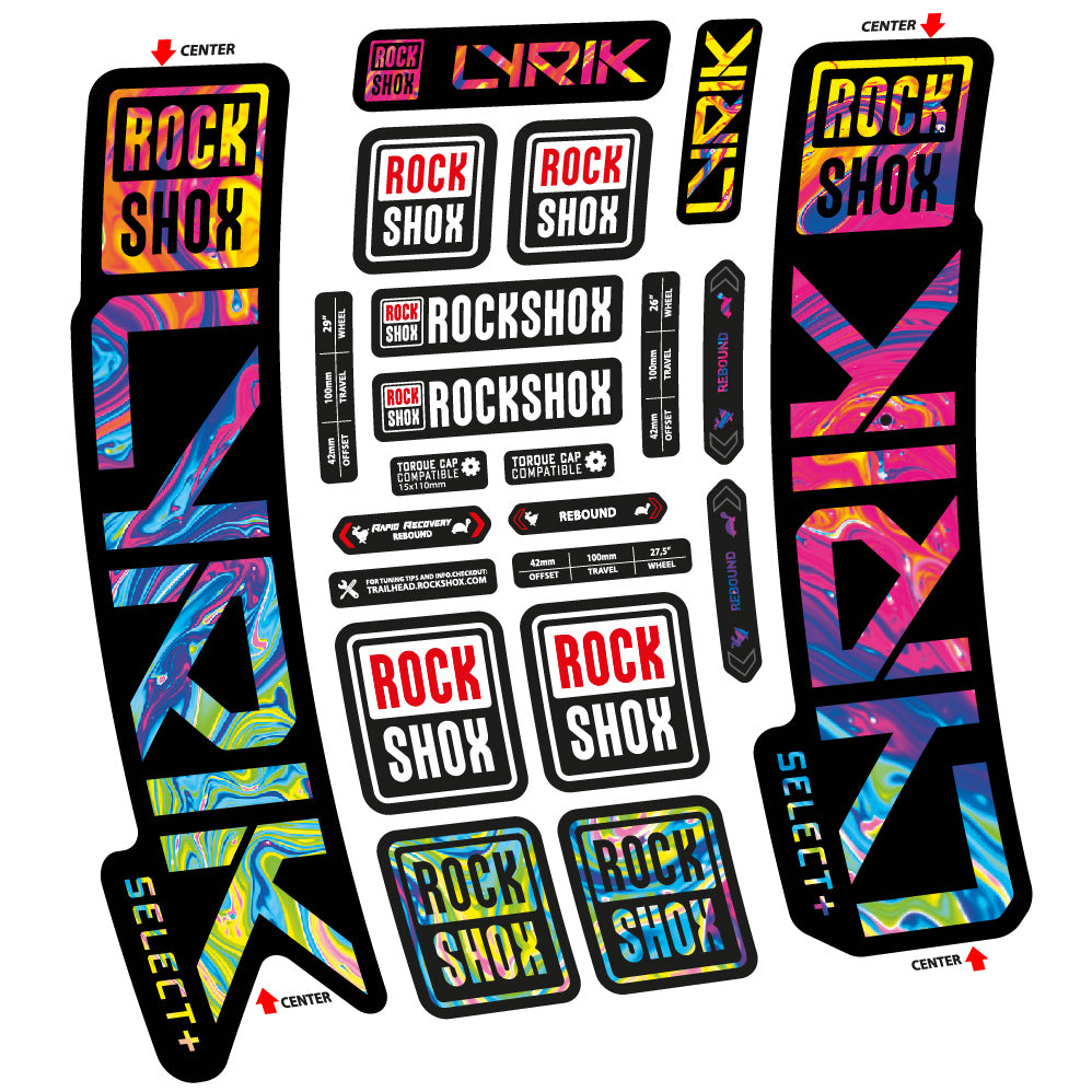 Stickers Rock Shox Lyrik Select Plus 2023 compatibles Autocollants fourche VTT