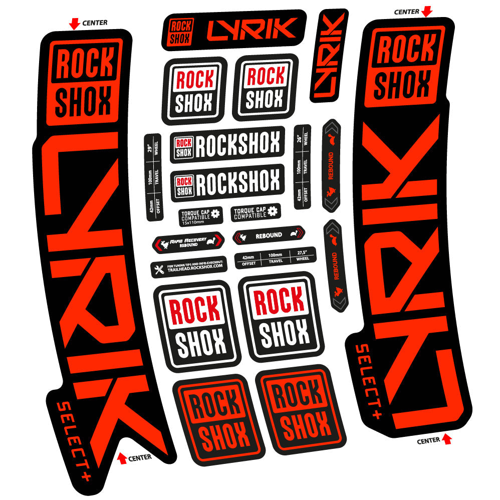 Stickers Rock Shox Lyrik Select Plus 2023 compatibles Autocollants fourche VTT