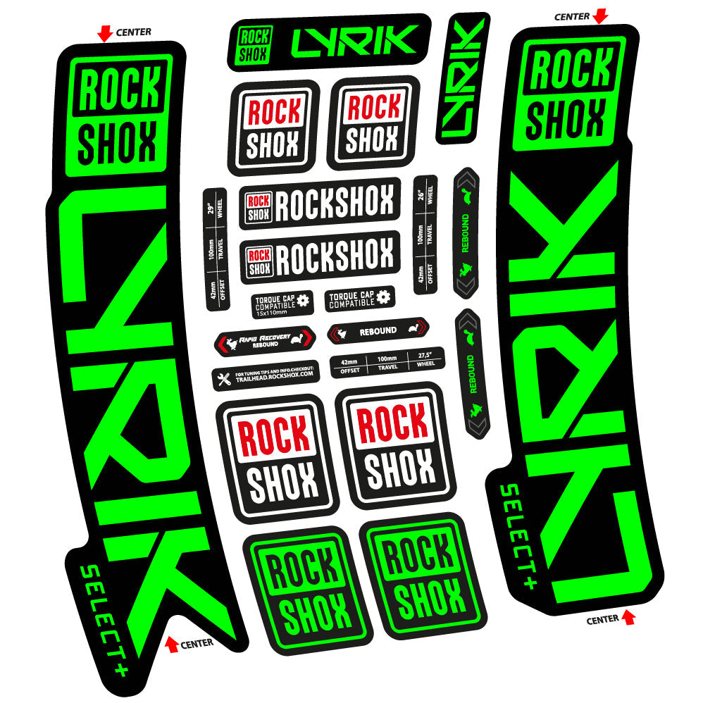 Stickers Rock Shox Lyrik Select Plus 2023 compatibles Autocollants fourche VTT