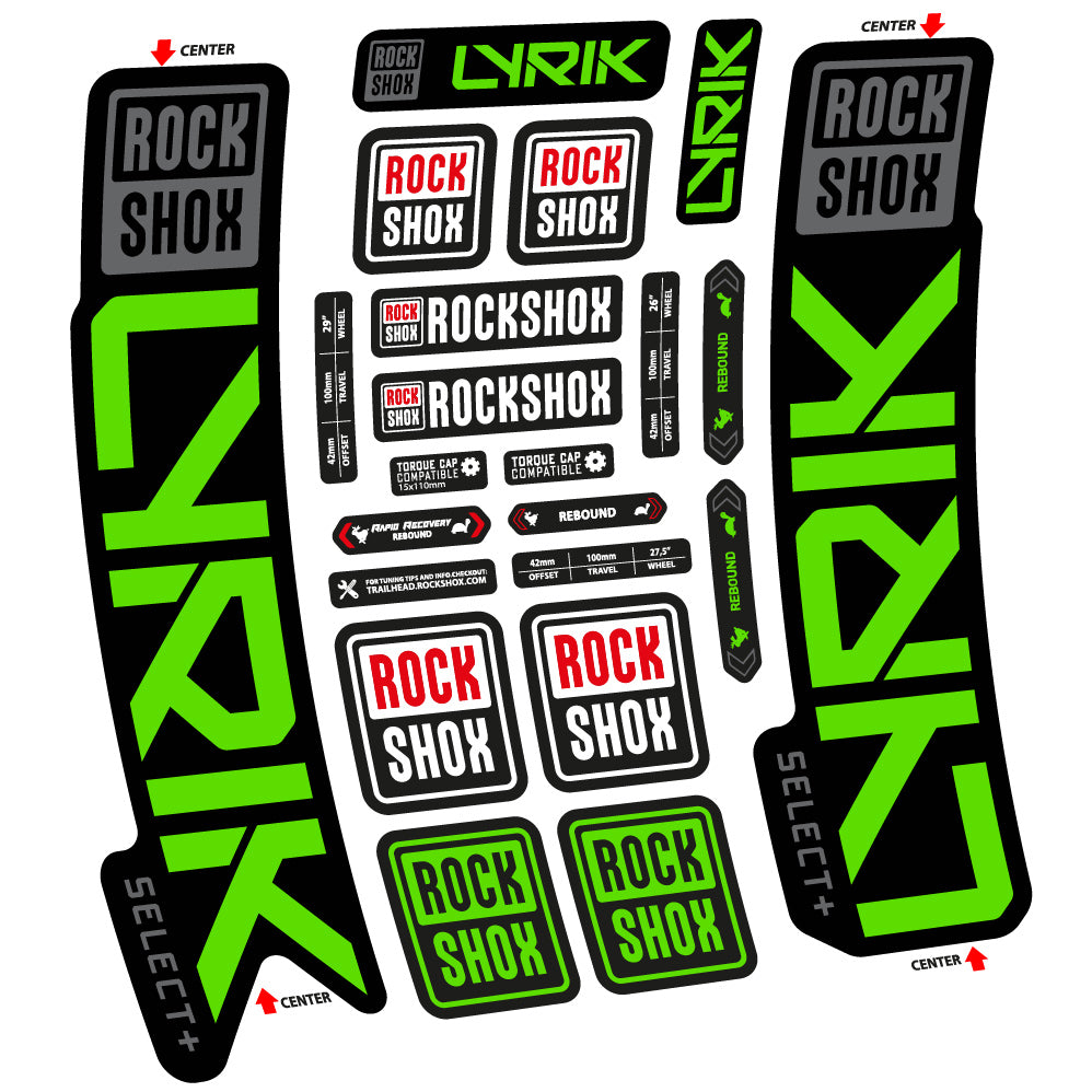 Stickers Rock Shox Lyrik Select Plus 2023 compatibles Autocollants fourche VTT