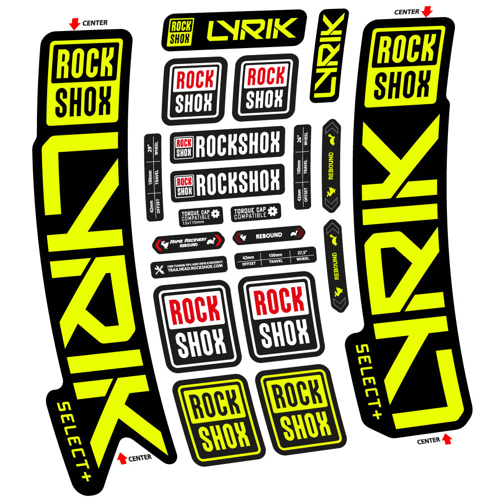 Stickers Rock Shox Lyrik Select Plus 2023 compatibles Autocollants fourche VTT