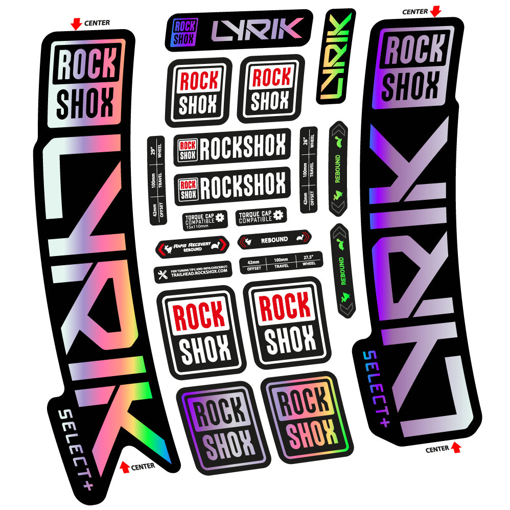 Stickers Rock Shox Lyrik Select Plus 2023 compatibles Autocollants fourche VTT