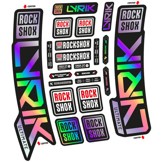 Stickers Rock Shox Lyrik Ultimate 2023 compatibles Autocollants fourche VTT 29"