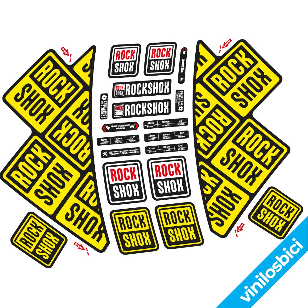 Stickers Rock Shox Nino Shurter Cape Epic compatibles Autocollants fourche VTT