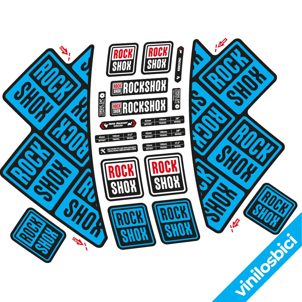 Stickers Rock Shox Nino Shurter Cape Epic compatibles Autocollants fourche VTT