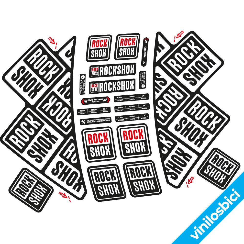 Stickers Rock Shox Nino Shurter Cape Epic compatibles Autocollants fourche VTT
