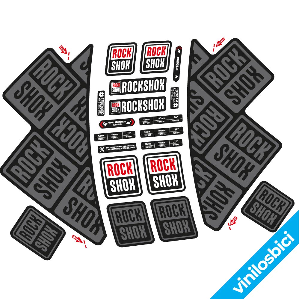Stickers Rock Shox Nino Shurter Cape Epic compatibles Autocollants fourche VTT