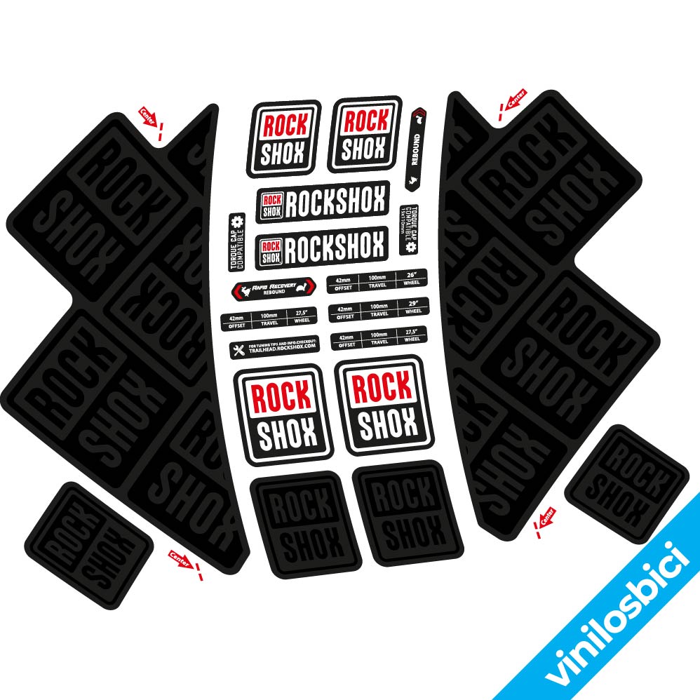 Stickers Rock Shox Nino Shurter Cape Epic compatibles Autocollants fourche VTT