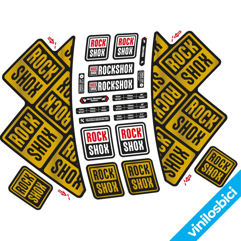 Stickers Rock Shox Nino Shurter Cape Epic compatibles Autocollants fourche VTT