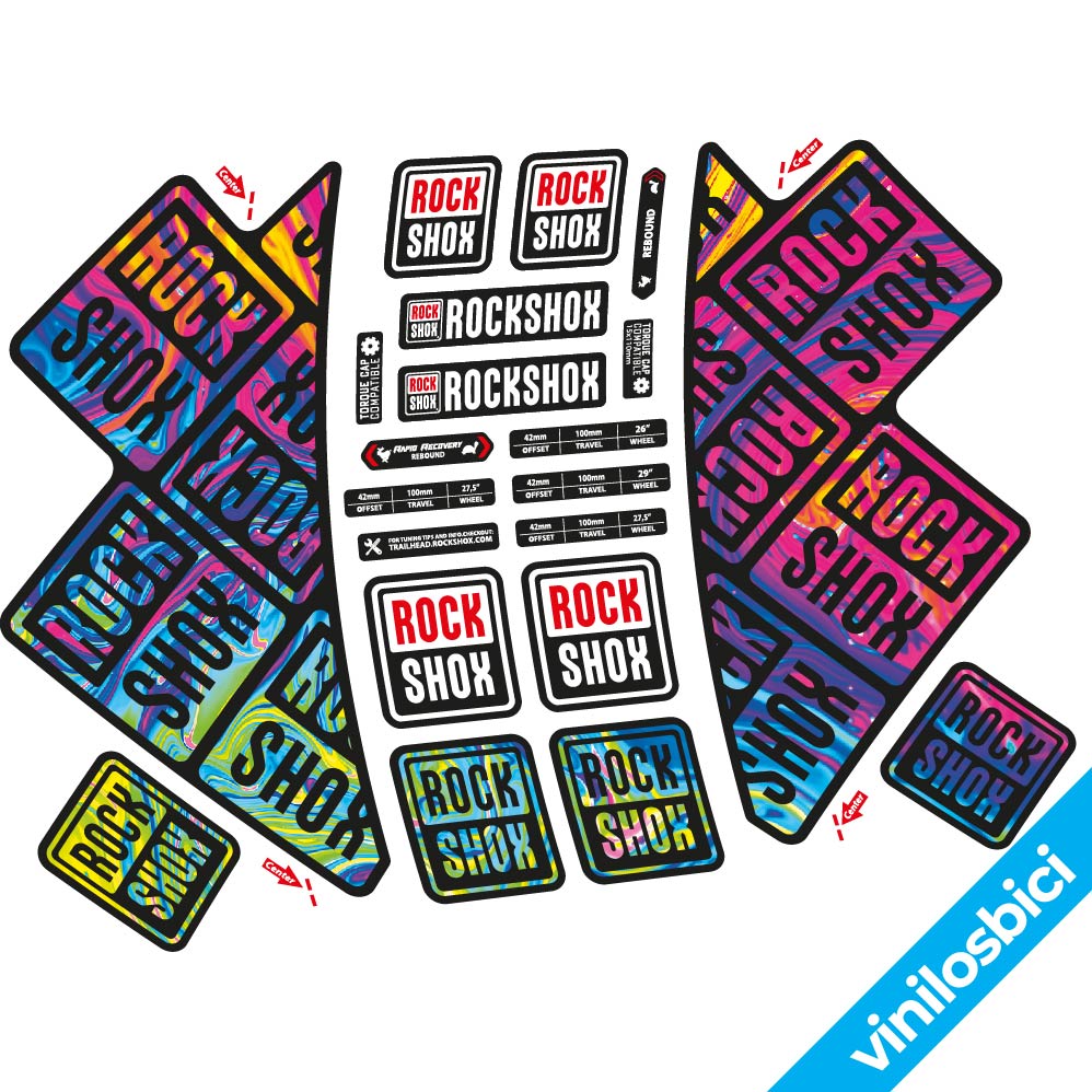 Stickers Rock Shox Nino Shurter Cape Epic compatibles Autocollants fourche VTT