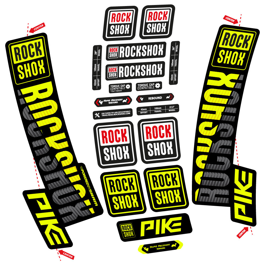 Stickers Rock Shox Pike 2018 compatibles Autocollants fourche VTT 29"
