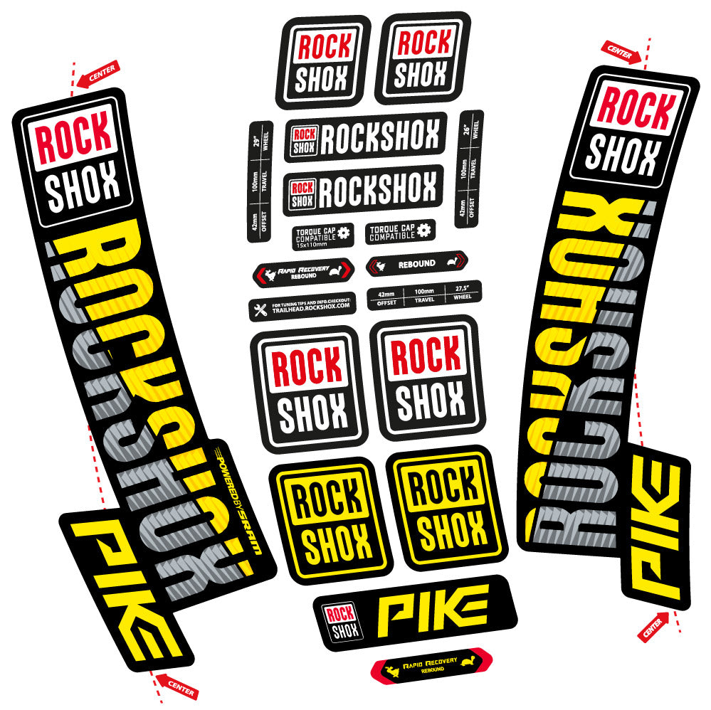 Stickers Rock Shox Pike 2018 compatibles - Autocollants fourche VTT
