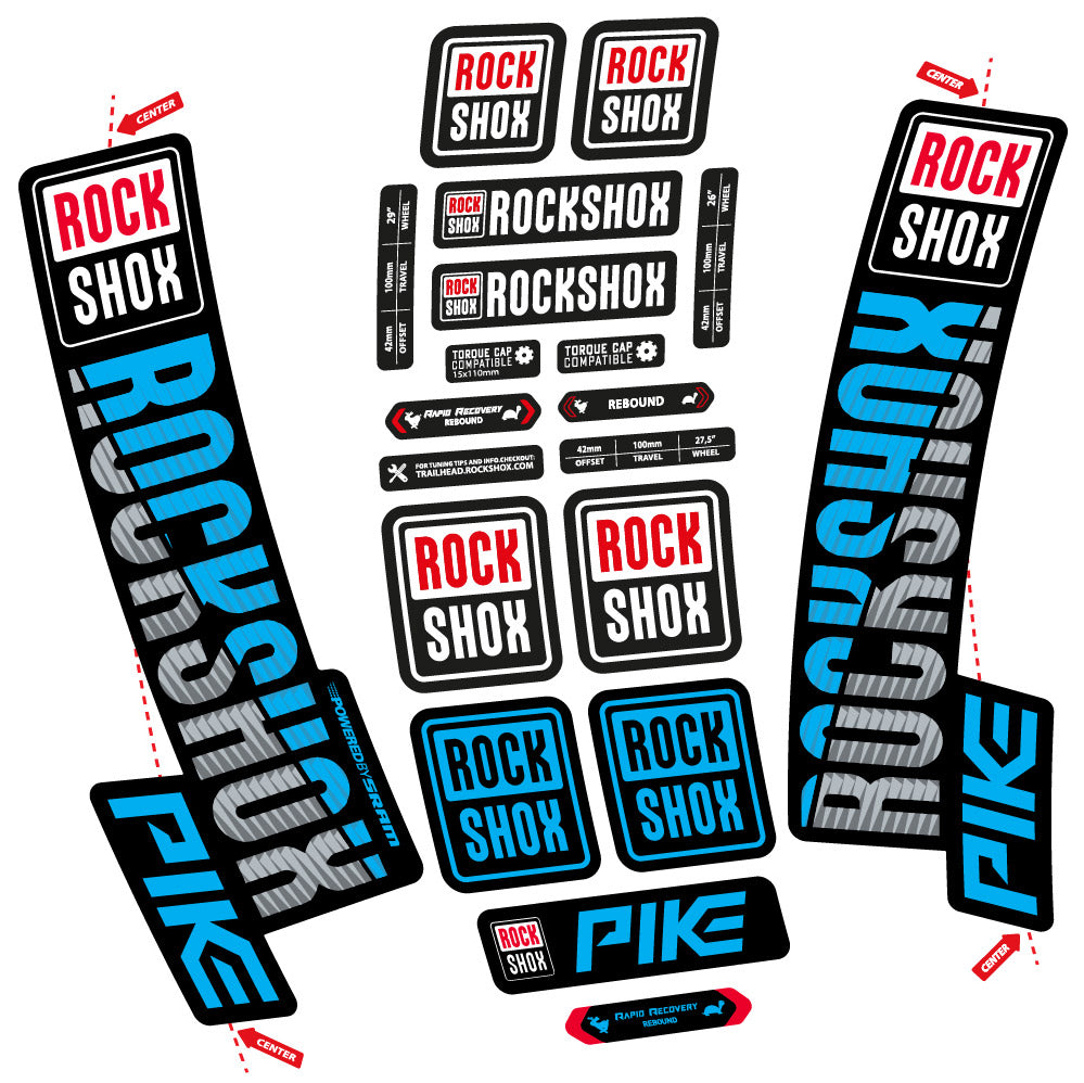 Stickers Rock Shox Pike 2018 compatibles Autocollants fourche VTT 29"