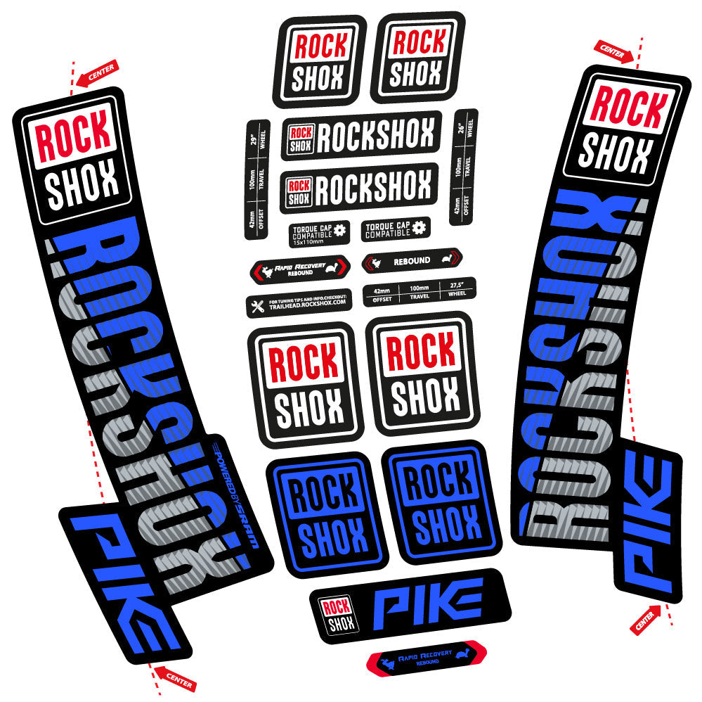 Stickers Rock Shox Pike 2018 compatibles Autocollants fourche VTT 29"