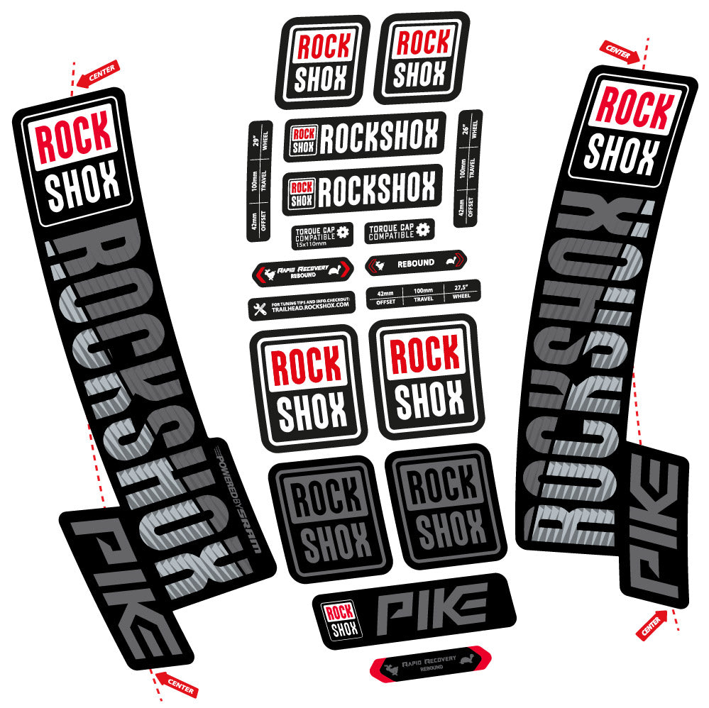 Stickers Rock Shox Pike 2018 compatibles Autocollants fourche VTT 29"