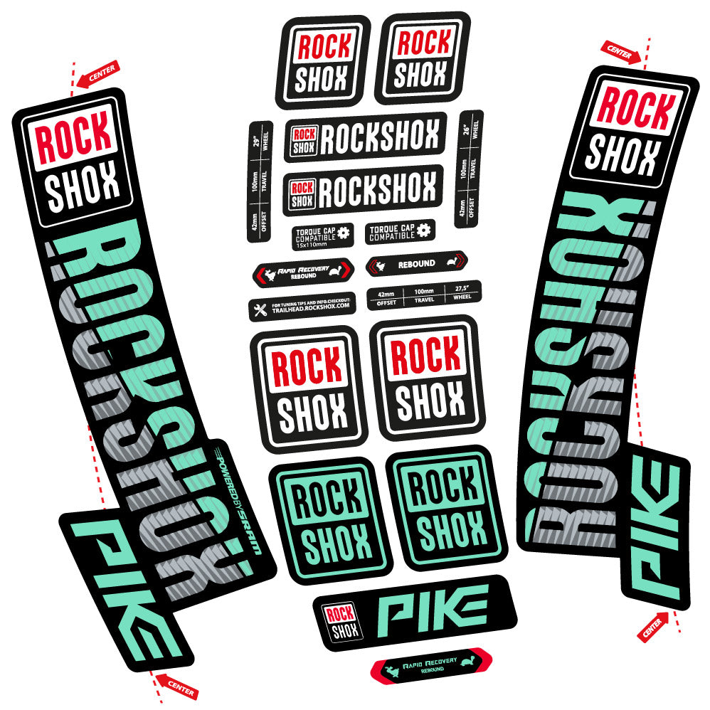 Stickers Rock Shox Pike 2018 compatibles Autocollants fourche VTT 29"