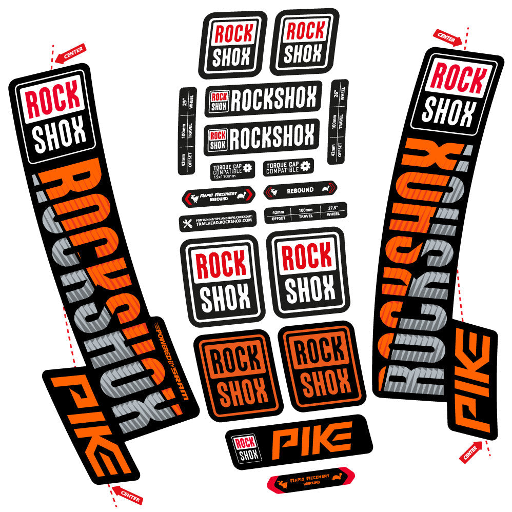 Stickers Rock Shox Pike 2018 compatibles Autocollants fourche VTT 29"