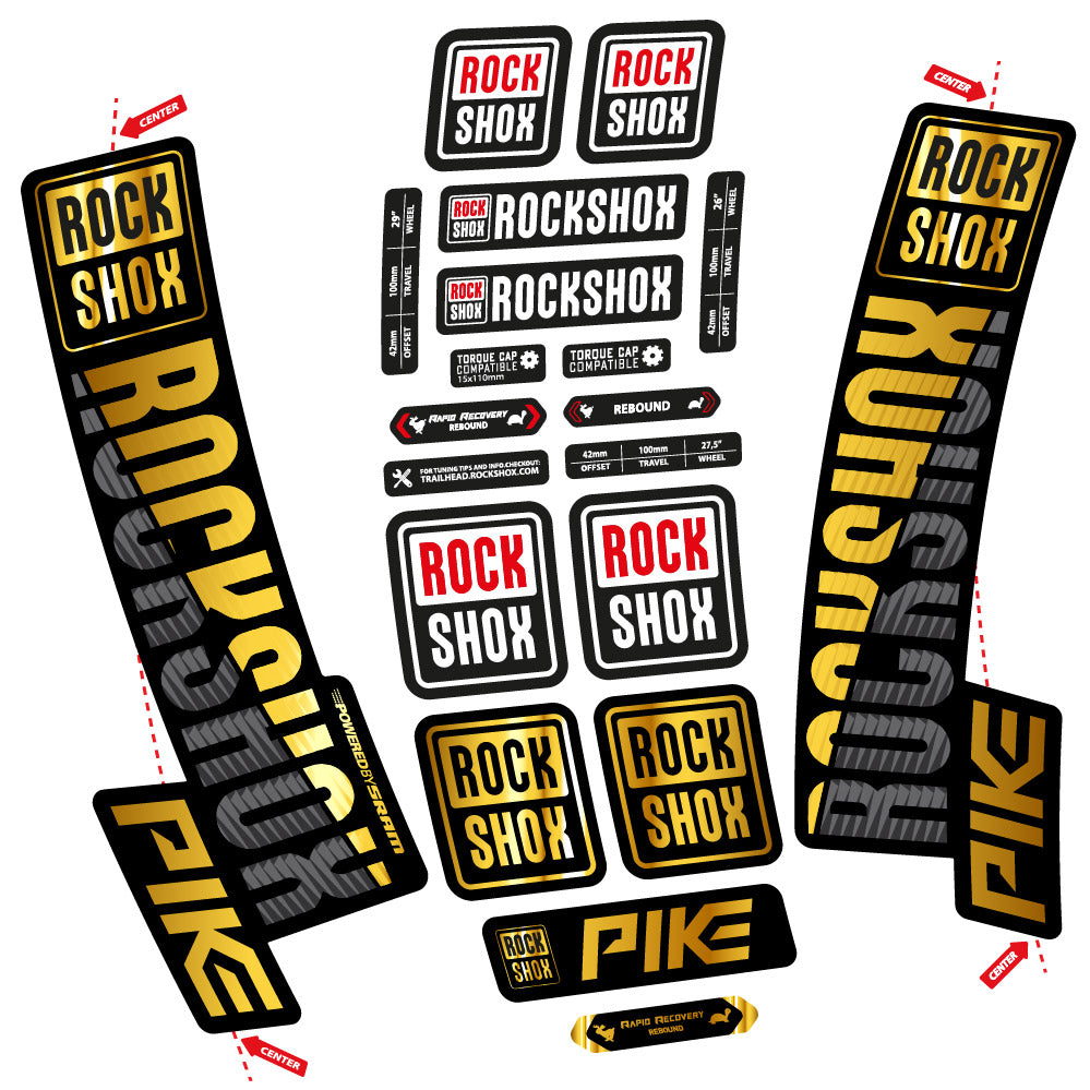 Stickers Rock Shox Pike 2018 compatibles Autocollants fourche VTT 29"