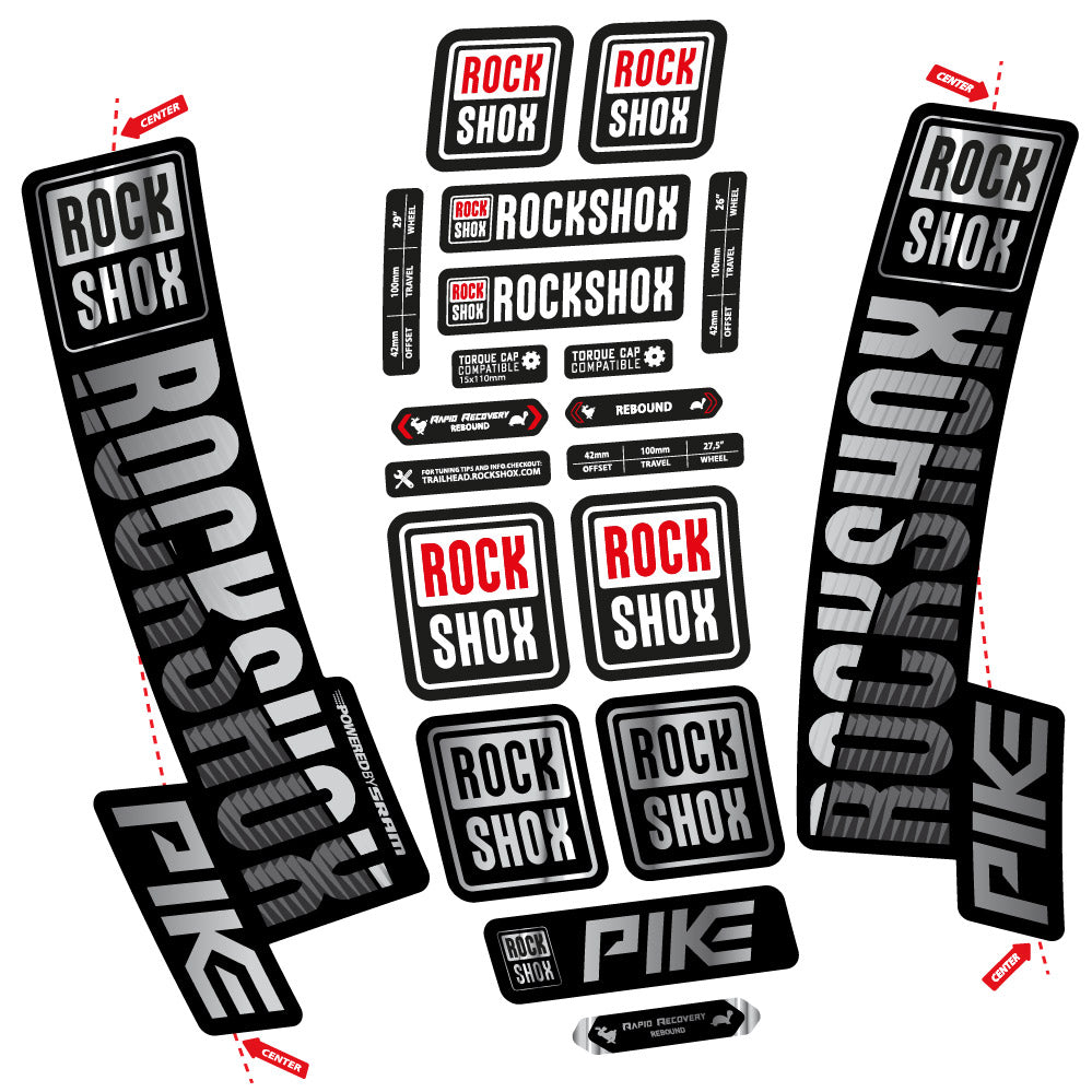 Stickers Rock Shox Pike 2018 compatibles Autocollants fourche VTT 29"