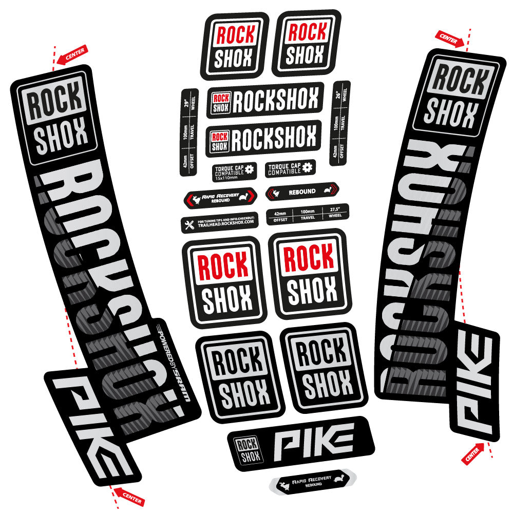 Stickers Rock Shox Pike 2018 compatibles - Autocollants fourche VTT