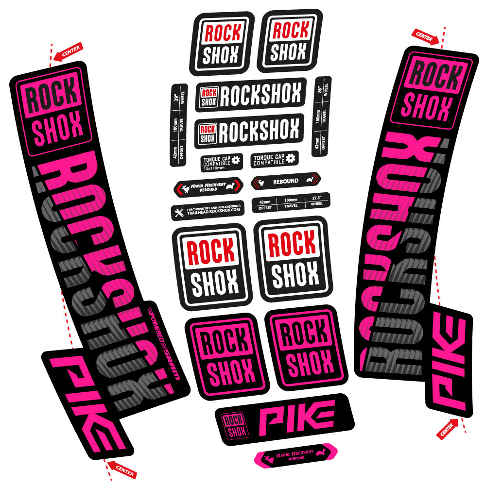 Stickers Rock Shox Pike 2018 compatibles - Autocollants fourche VTT